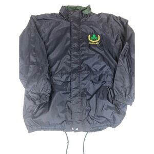 Vintage Men's Medium Ireland Full Zip Windbreaker Jacket Badger Sports Blue